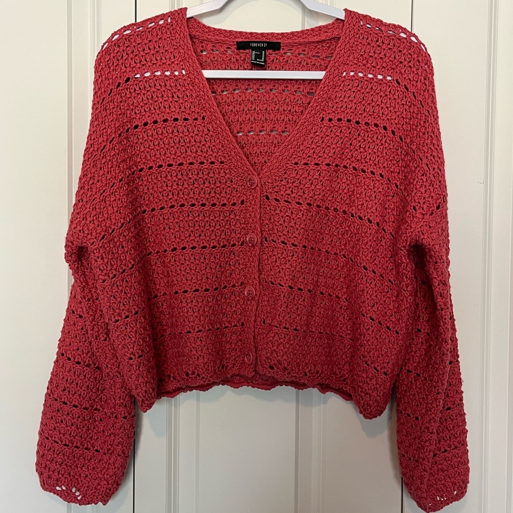 Forever 21 Crocheted Cardigan Size M